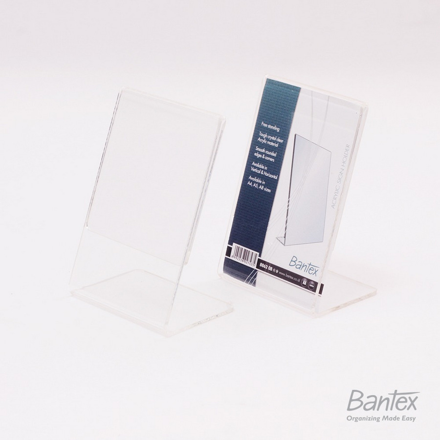 Papan Informasi Akrilik Bantex Sign Holder Ukuran A8 (5,2 x 7,4 cm) - samping